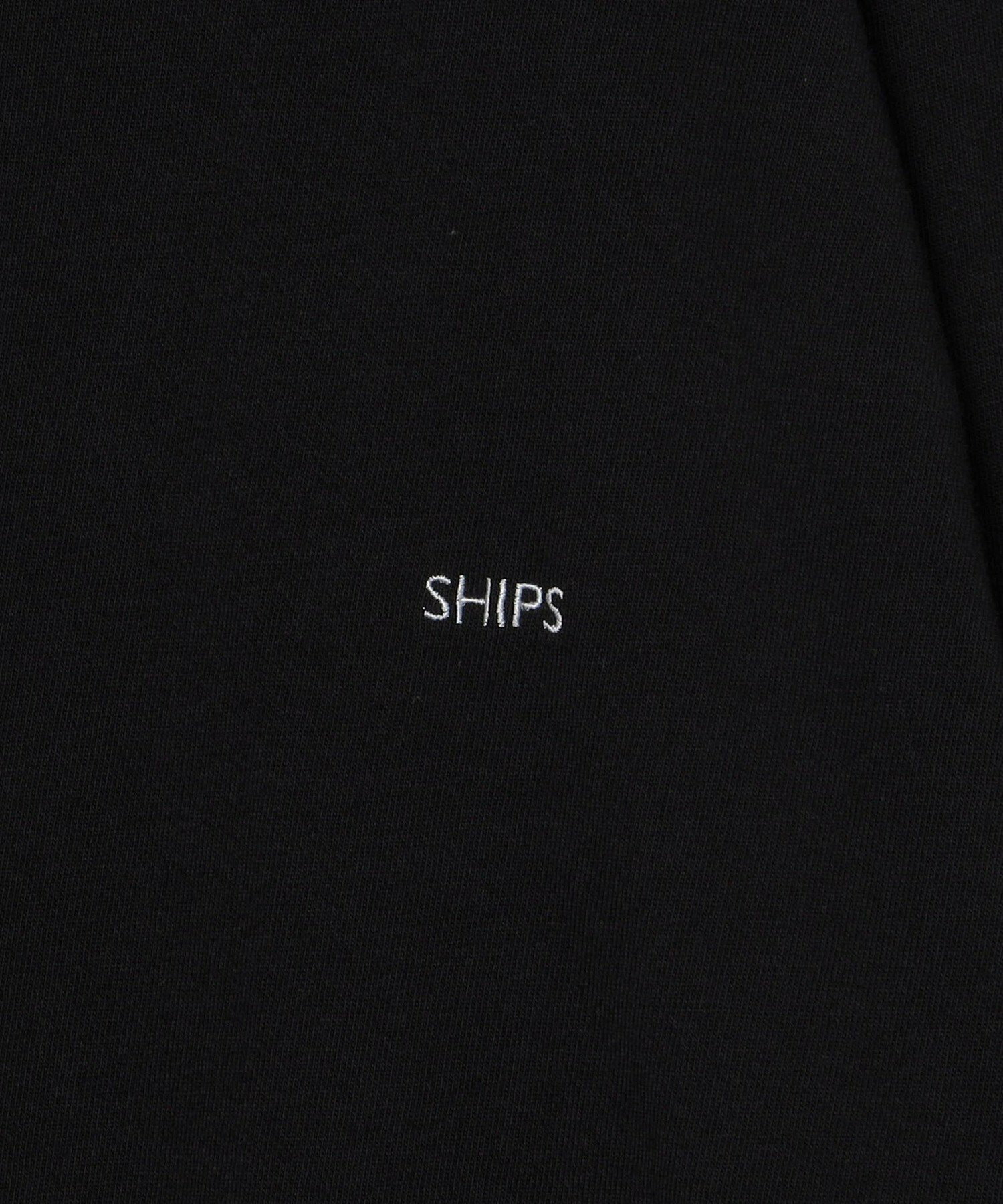 *SHIPS: ワンポイント マイクロ SHIPSロゴ ロングスリーブ Tシャツ (ロンT)